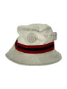 【中古】STUSSY◆バケットハット/--/コットン/WHT/メンズ【服飾雑貨他】