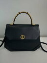 【中古】Christian Dior◆ショルダーバッグ/レザー/NVY【バッグ】