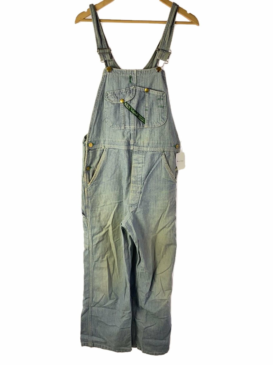 【中古】KEY◆80s/HBTオーバーオール/--/コットン/NVY/ヘリンボーン/状態考慮【メンズウェア】