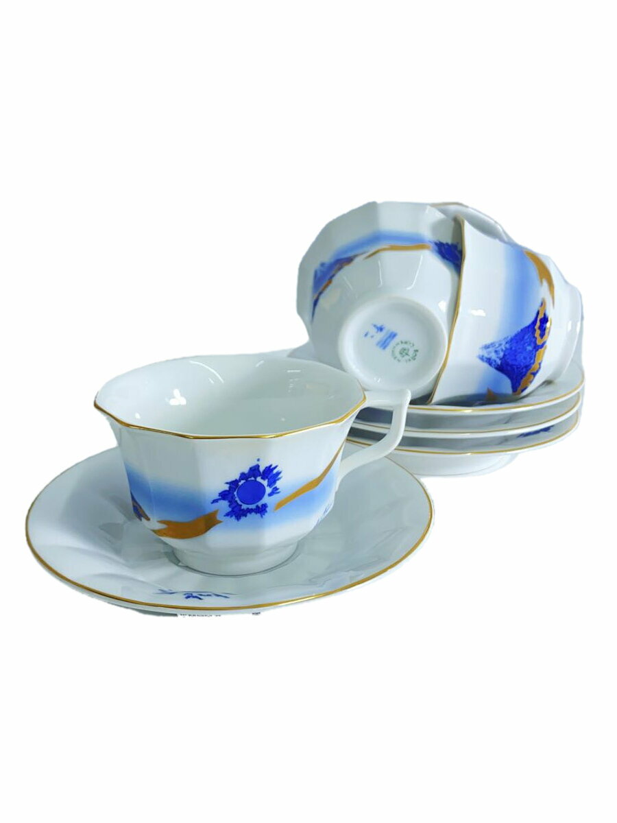 【中古】ROYAL COPENHAGEN◆絹谷幸二/カップ&ソーサー/4点セット/WHT【キッチン用品】