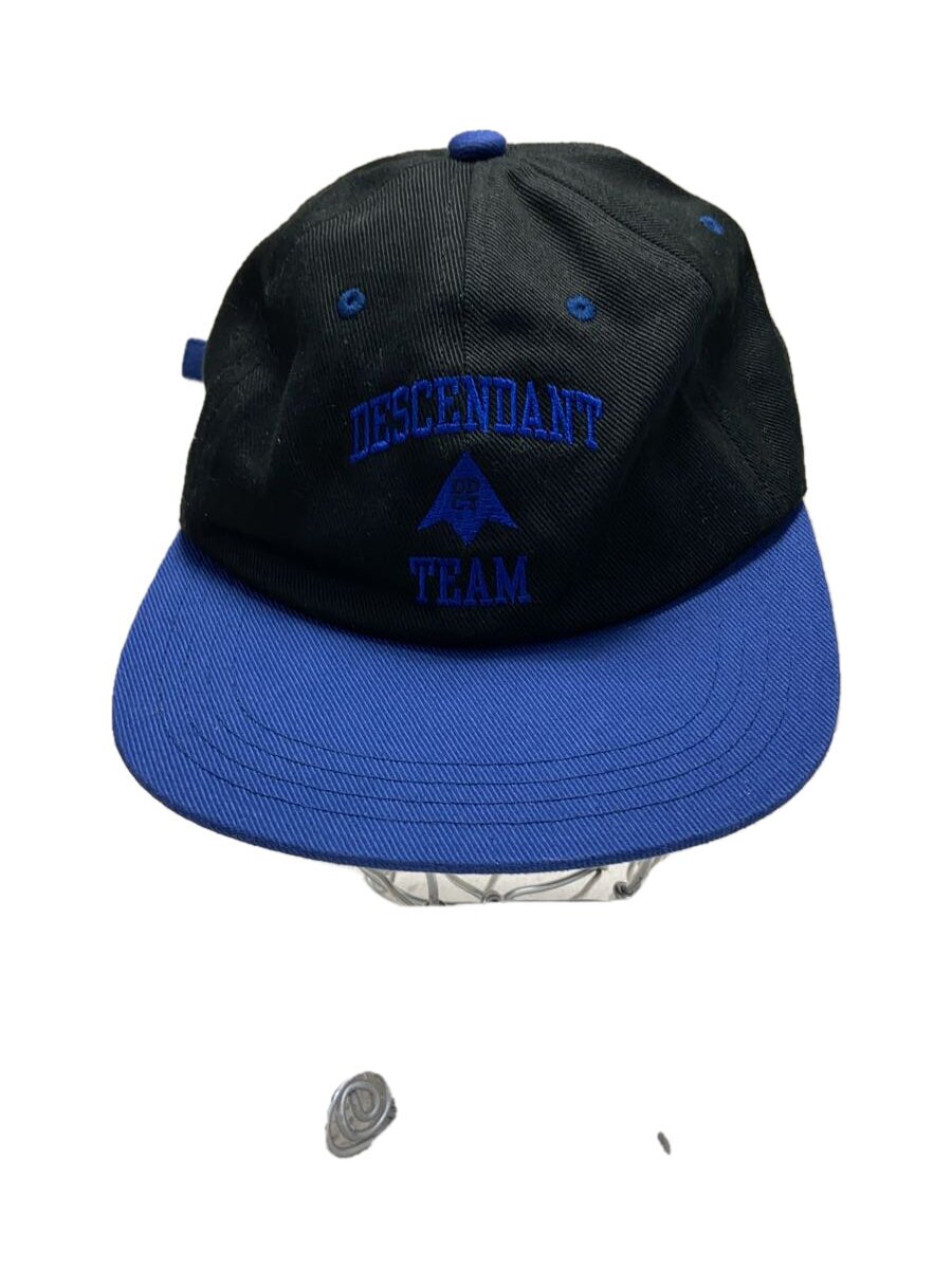 【中古】DESCENDANT◆24AW/TEAM 6PANEL CAP/キャップ/FREE/コットン/BLU/メンズ//【服飾雑貨他】