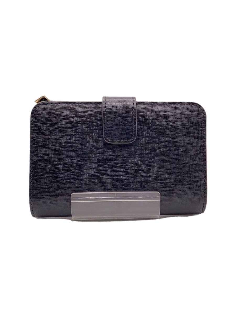 【中古】FURLA◆BABYLON M/2つ折り財布/レザー/ブラック/無地/レディース/872836【服飾雑貨他】