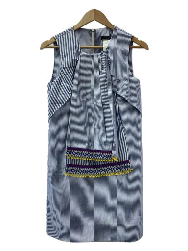 【中古】MAXMARA WEEKEND◆ノースリーブワンピース/38/コットン/BLU/ストライプ/519101876【レディースウェア】 【中古】MAXMARA WEEKEND◆ノースリーブワンピース/38/コットン/BLU/ストライプ/519101876【レディースウェア】