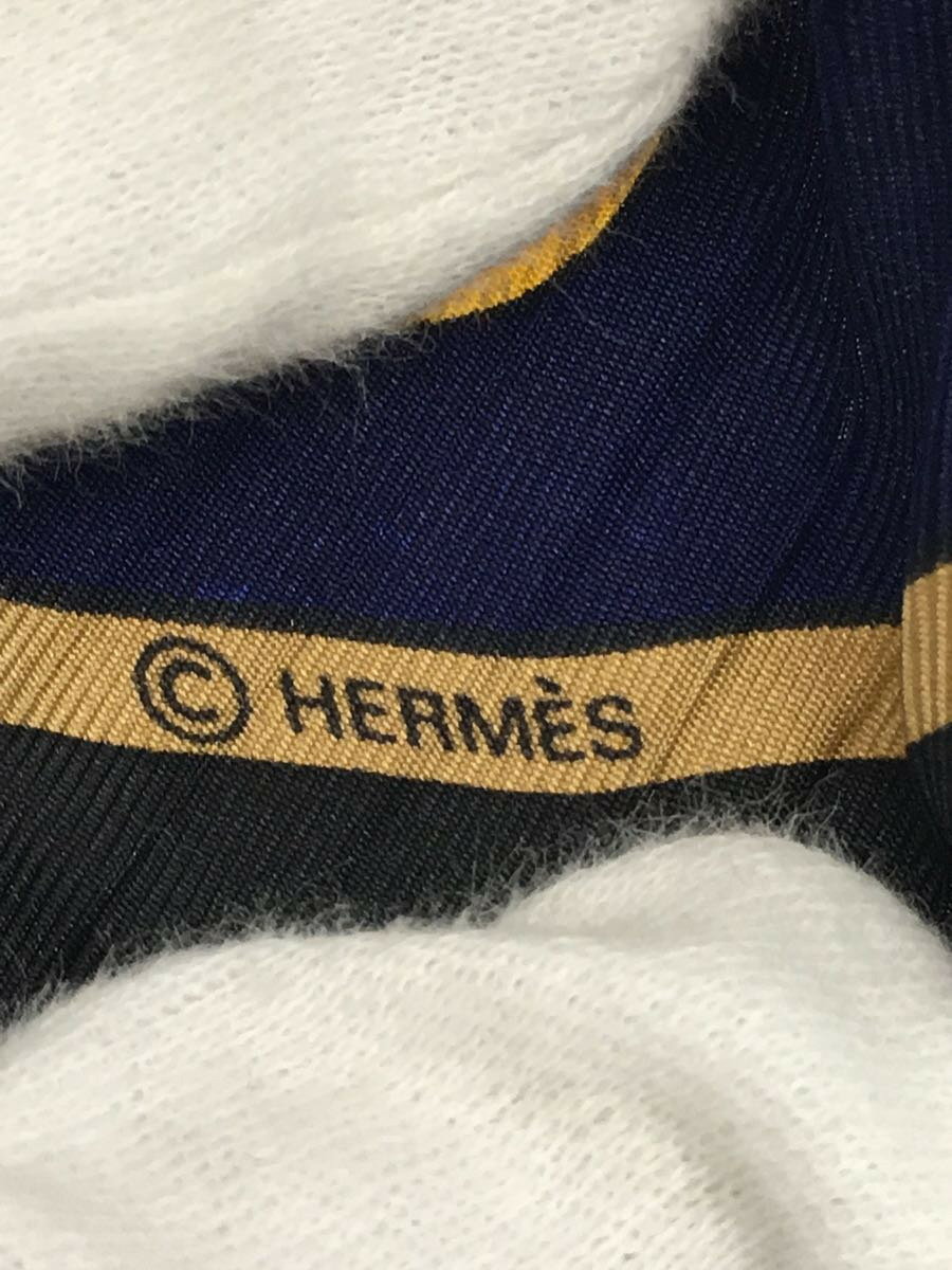 【中古】HERMES◆スカーフ/シルク/BLU/レディース【服飾雑貨他】 3