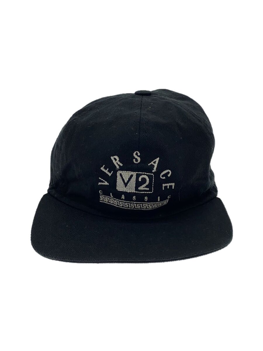 Cap - 【中古】VERSACE◆キャップ/M/コットン/BLK/CLASSIC V2【服飾雑貨他】