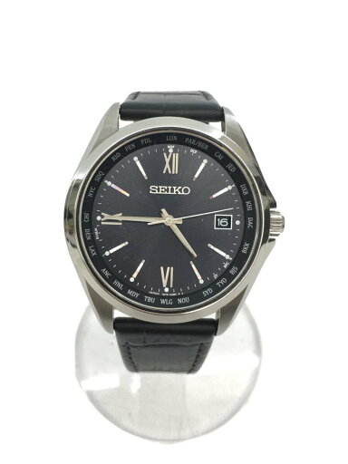 【中古】SEIKO◆ソーラー腕時計/アナログ/レザー/BLK/BLK/7B75-0AB0【服飾雑貨他】 【中古】SEIKO◆ソーラー腕時計/アナログ/レザー/BLK/BLK/7B75-0AB0【服飾雑貨他】