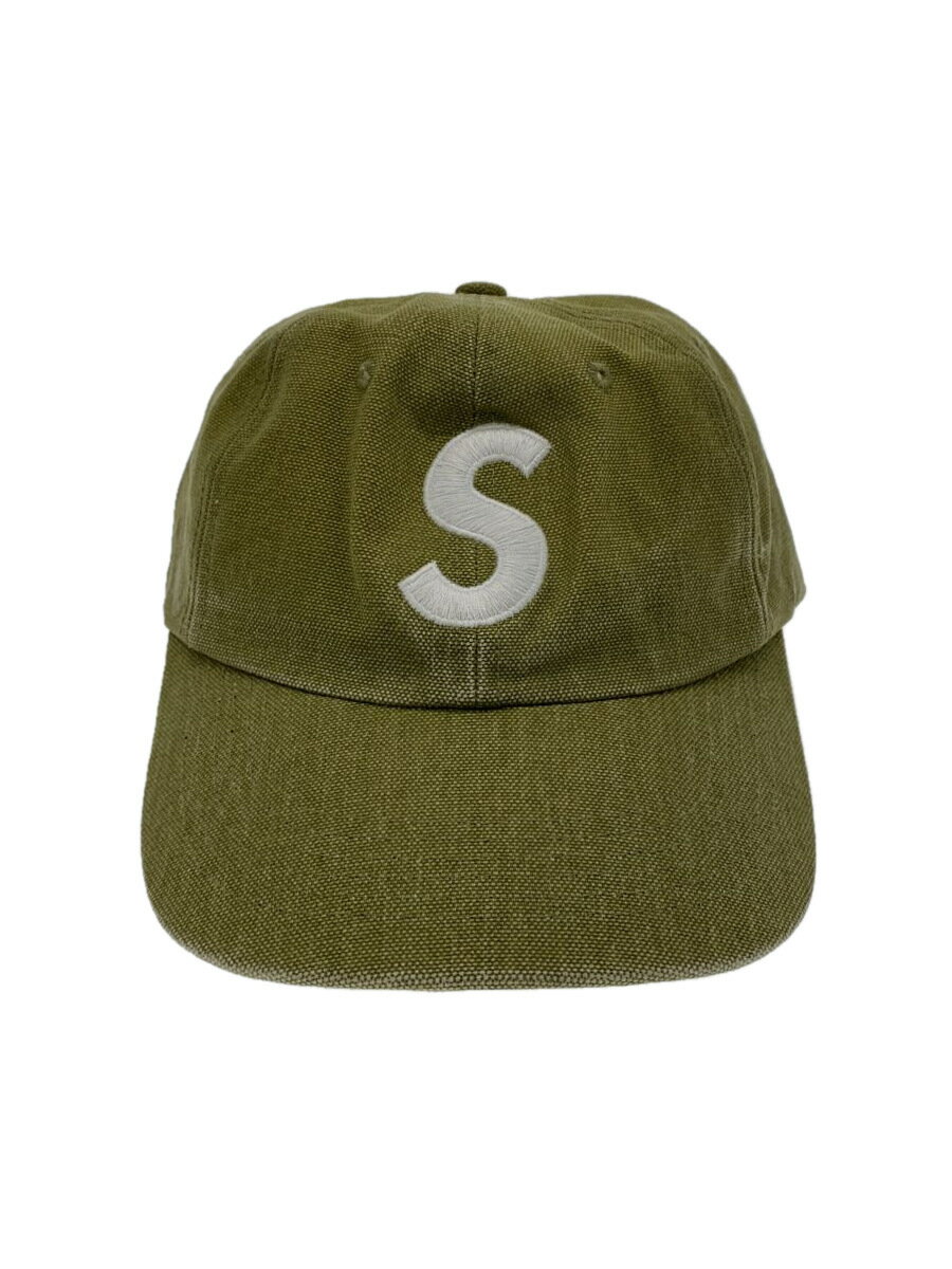 【中古】Supreme◆23AW/PIGMENT CANVAS S LOGO 6PANEL/キャップ/--/コットン/GRN/メンズ【服飾雑貨他】