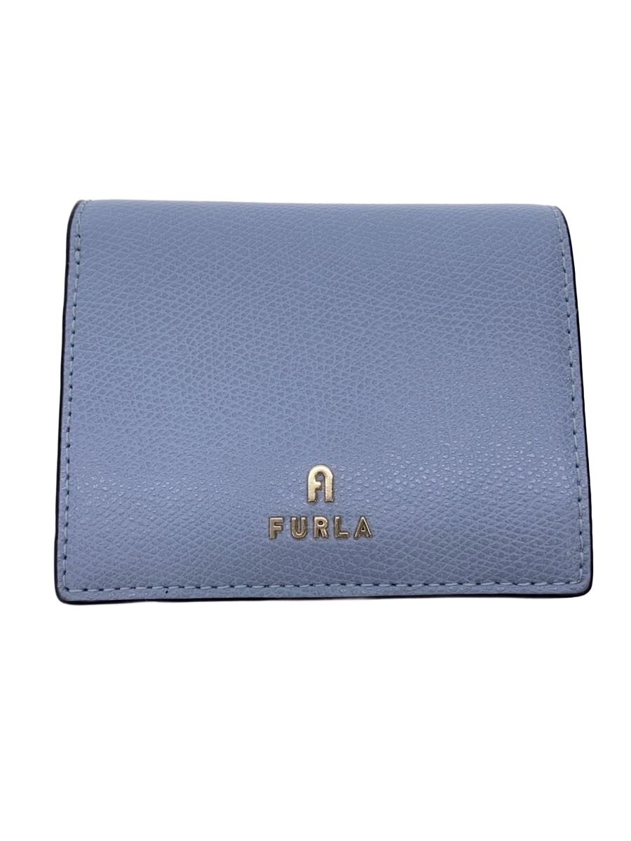 【中古】FURLA◆2つ折り財布/--/BLU/無�