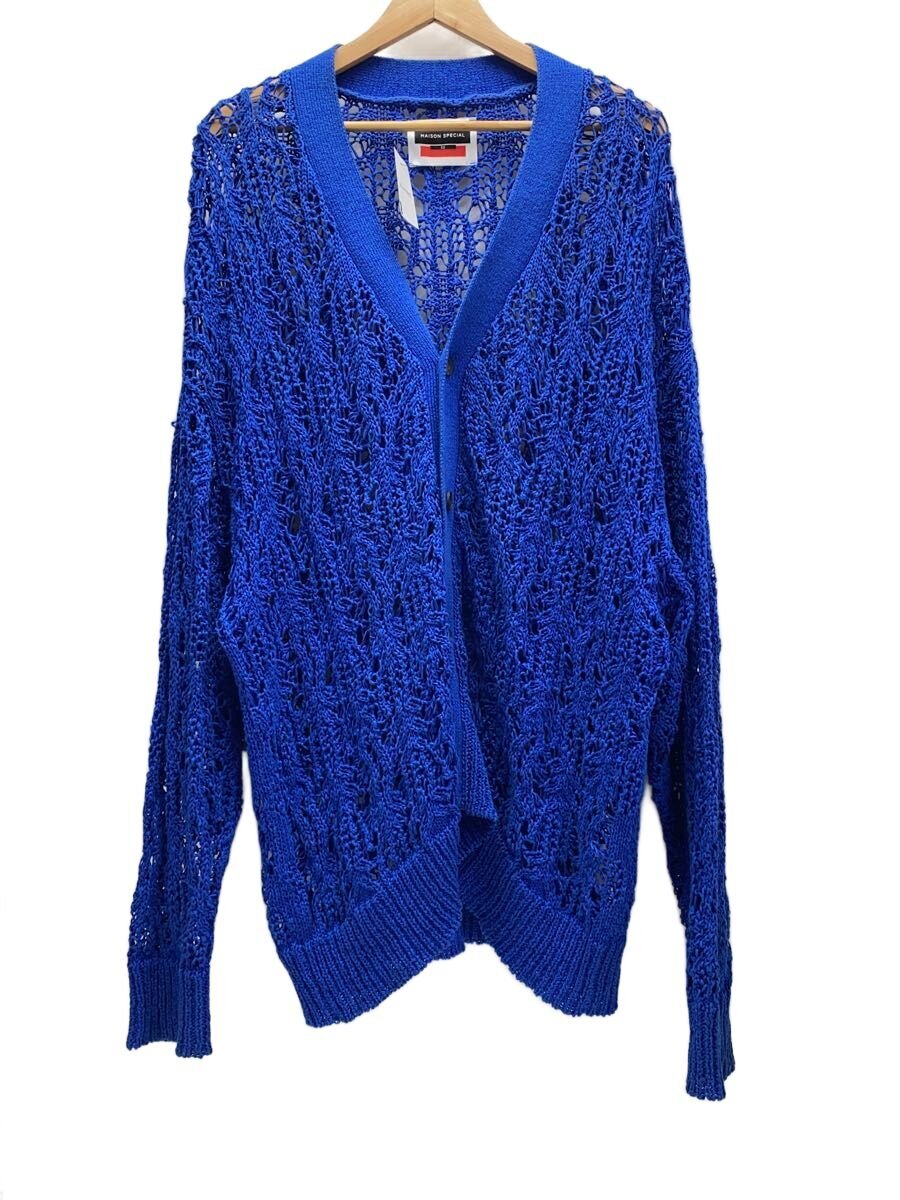 【中古】MAISON SPECIAL◆カーディガン(薄手)/2/コットン/NVY/無地/11212361320/色褪せ/使用感有【メンズウェア】