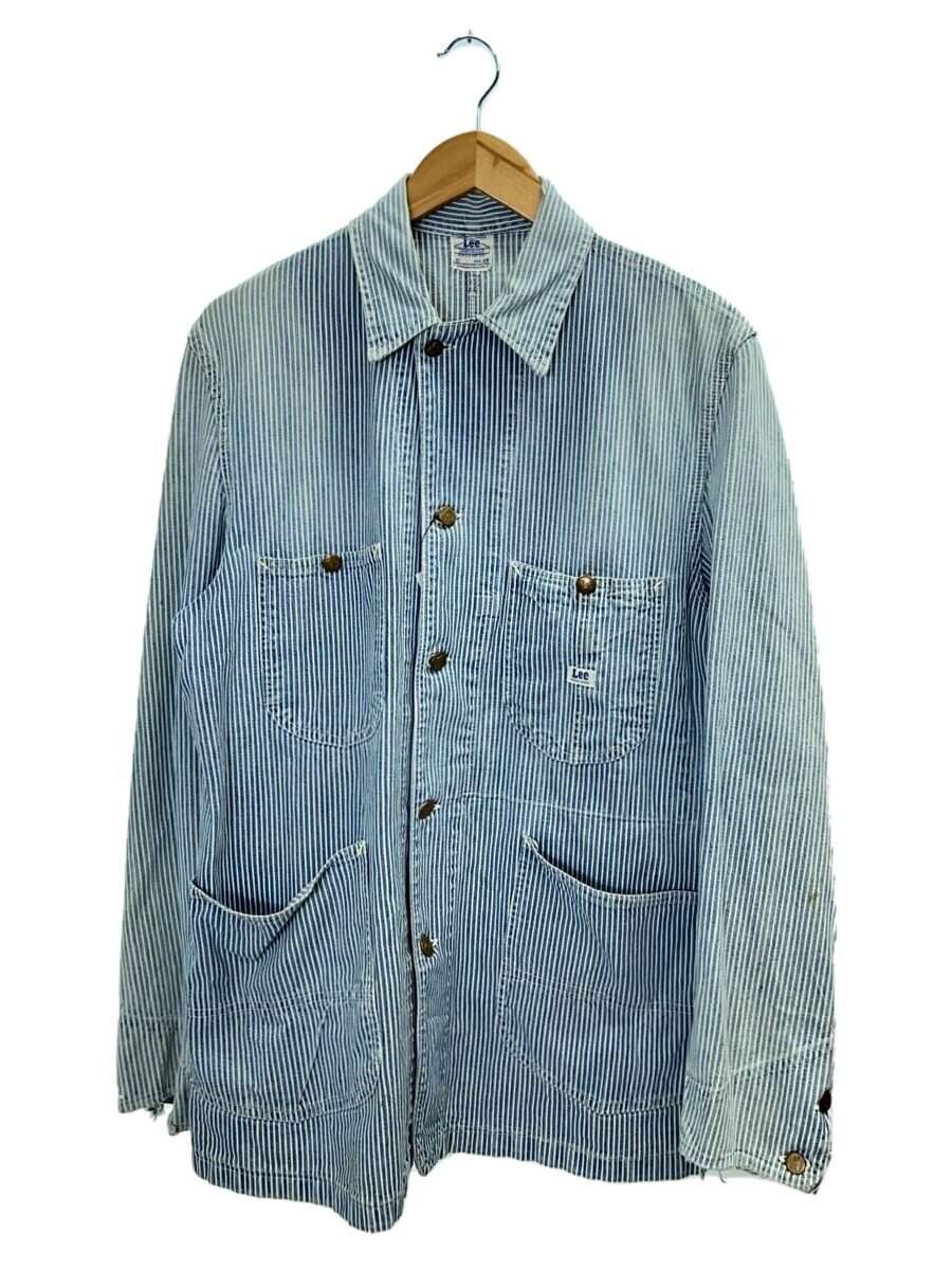 【中古】Lee◆カバーオール/38/コットン/IDG/ストライプ/40s/98-J/ハウスタグ/ヒッコリー/首振りボタン//【メンズウェア】