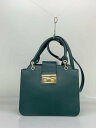 【中古】FURLA◆ショルダーバッグ/レザー/GRN【バッグ】