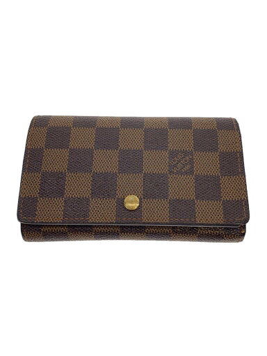 【中古】LOUIS VUITTON◆ポルト・モネ・ビエ・トレゾール_ダミエ・エベヌ_BRW/PVC/BRW/レディース【服飾雑貨他】 【中古】LOUIS VUITTON◆ポルト・モネ・ビエ・トレゾール_ダミエ・エベヌ_BRW/PVC/BRW/レディース【服飾雑貨他】