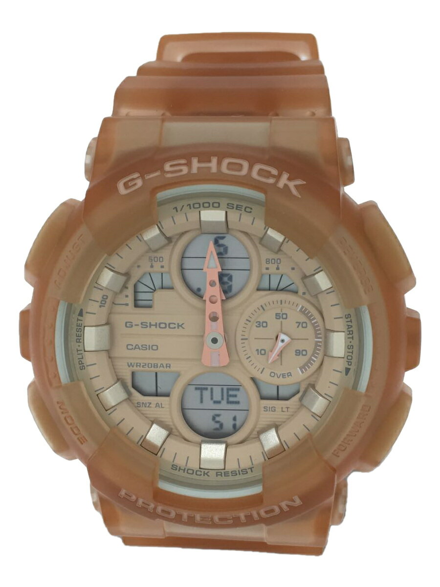 【中古】CASIO◆クォーツ腕時計_G-SHOCK/デジタル/ラバー/BEG/BEG【服飾雑貨他】