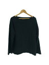 【中古】OUTIL◆ボートネック長袖Tシャツ/1/コットン/BLK/無地/使用感有//【メンズウェア】