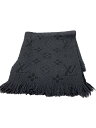 【中古】LOUIS VUITTON◆エシャルプ・ロゴマニア_モノグラム_BLK/ウール/BLK/メンズ【服飾雑貨他】