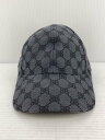 【中古】BALENCIAGA◆GUCCI HAT HACKER CAP/キャップ/S/コットン/BLK/総柄/メンズ/4B3B7/タグ付【服飾雑貨他】