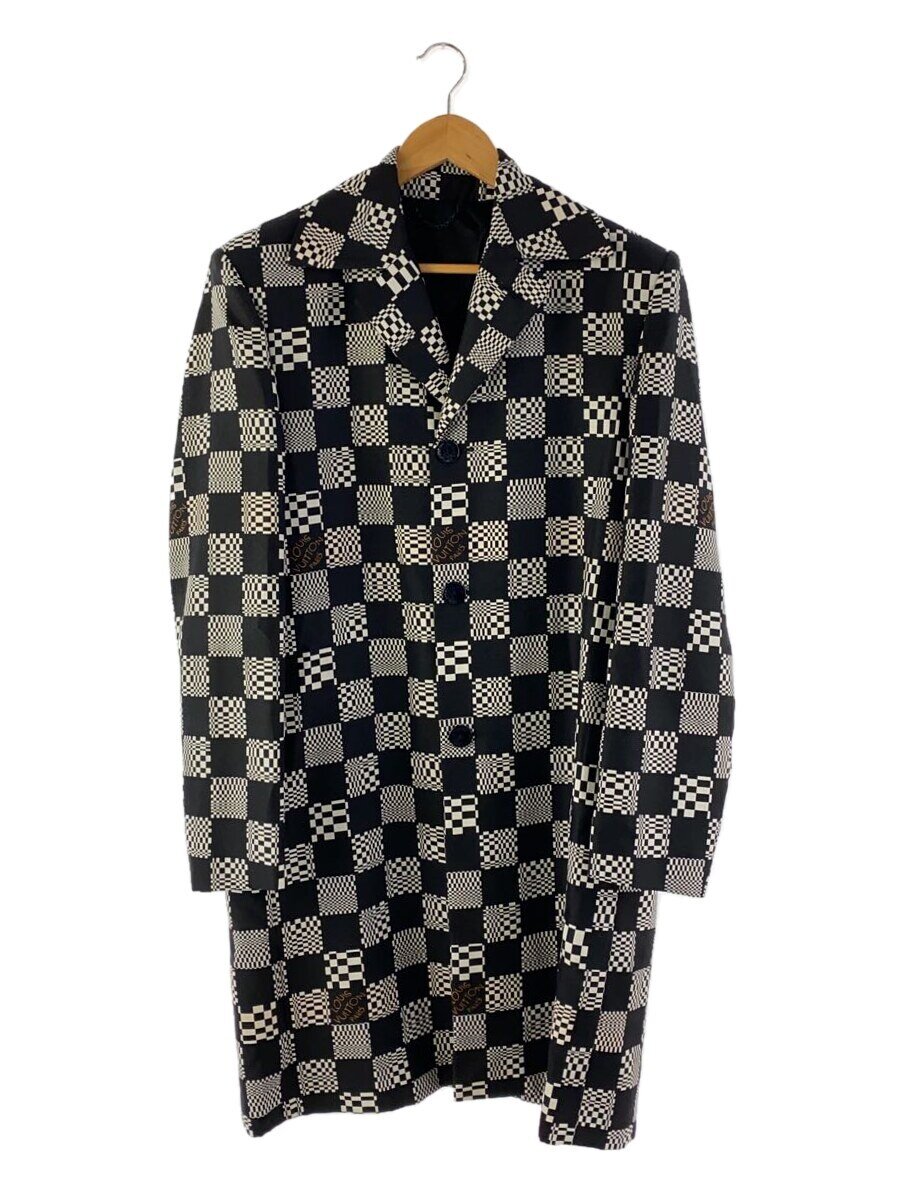 【中古】LOUIS VUITTON◆チェスターコート/46/ウール/BLK/総柄/HKC71WZXX【メンズウェア】