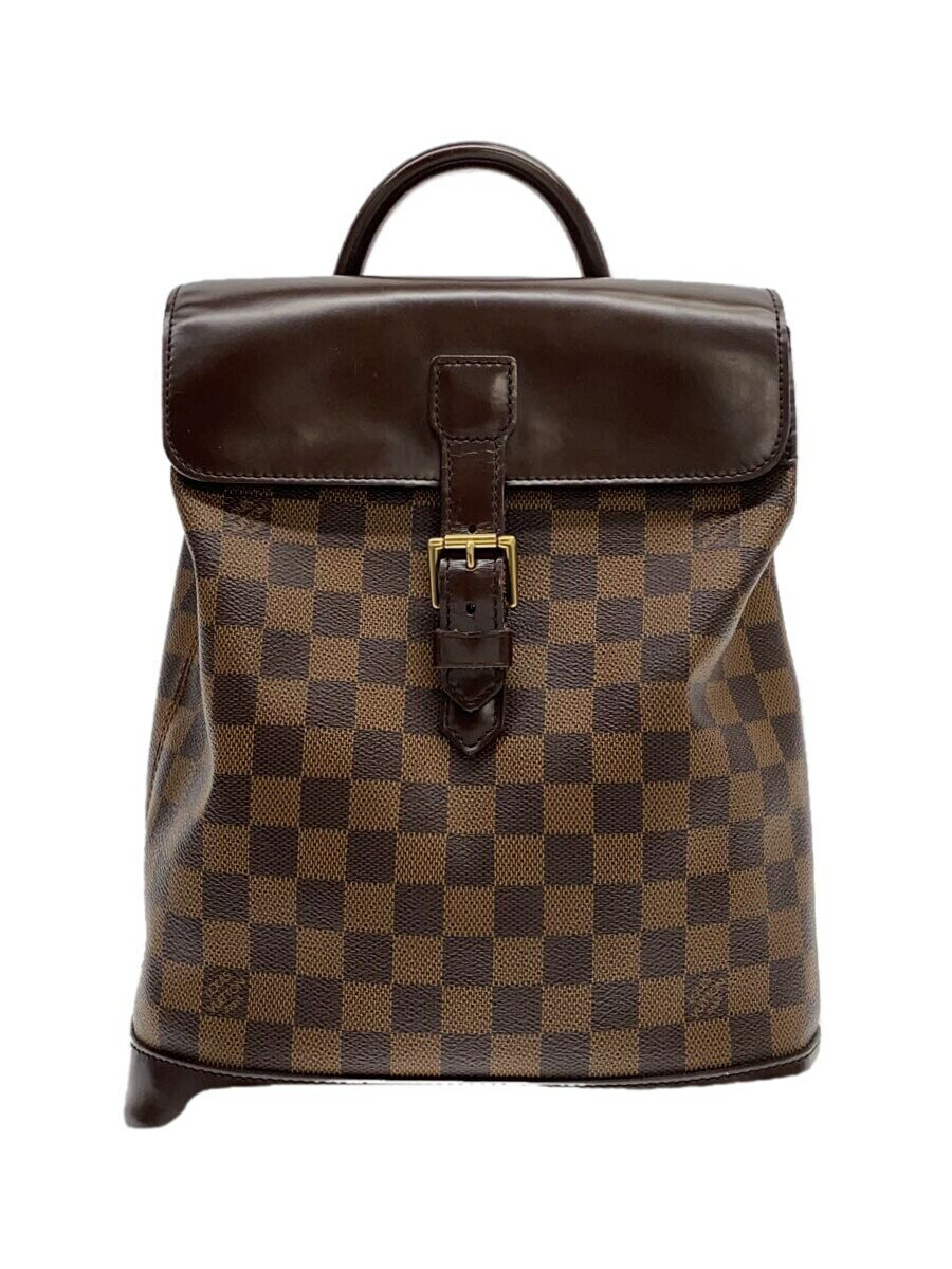 【中古】LOUIS VUITTON◆ソーホー_ダミエ・エベヌ_BRW/PVC/BRW【バッグ】