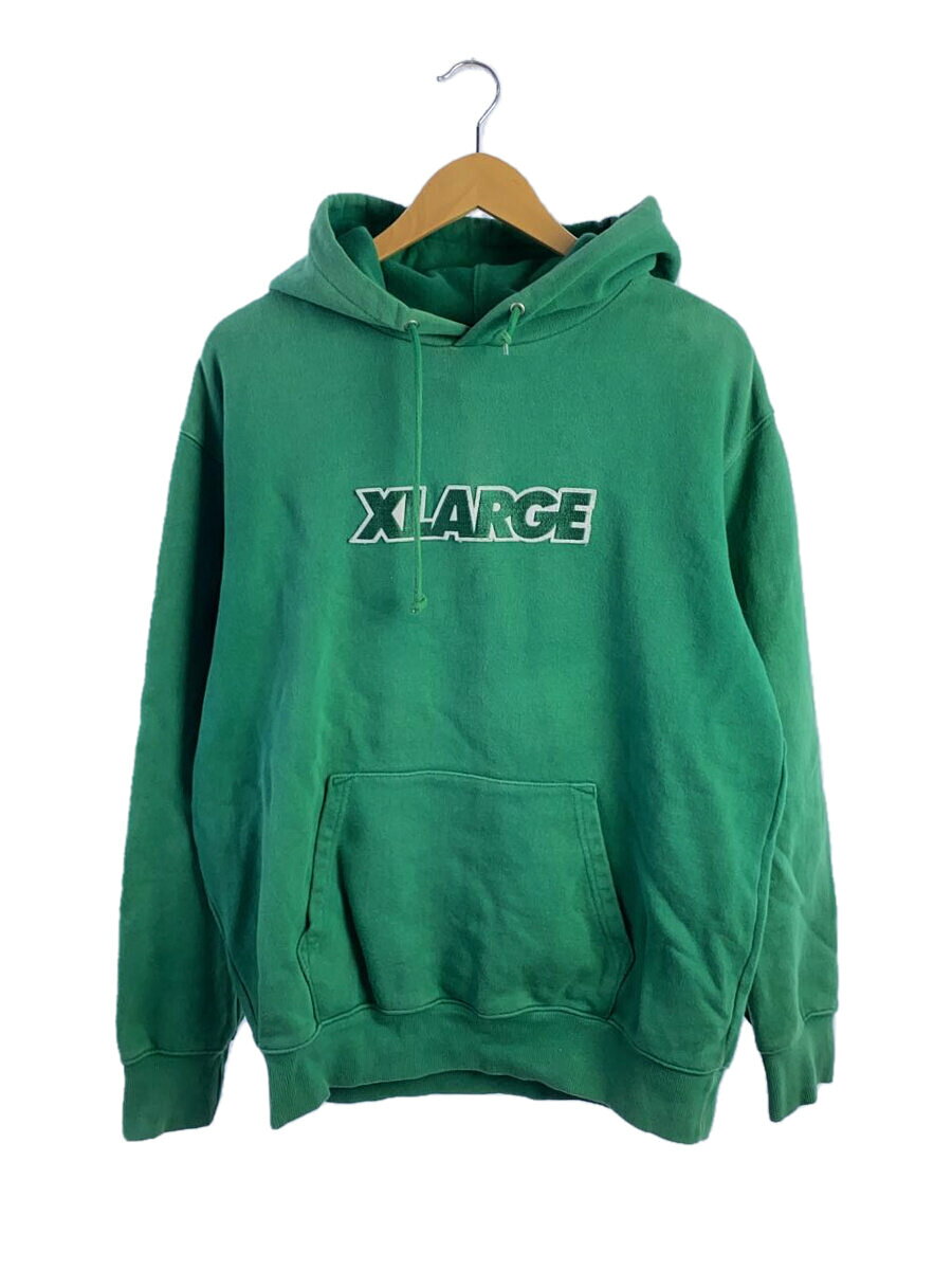 X-LARGE◆TANDARD LOGO PULLOVER HOODED/L/コットン/GRN/無地/101203012012
