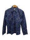 【中古】H BAR C◆長袖シャツ/--/コットン/NVY/総柄【メンズウェア】(4)