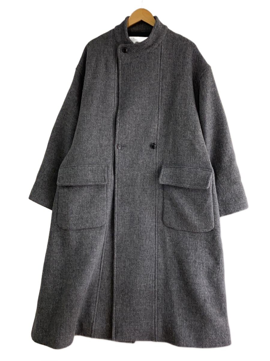 JOHN MASON SMITH◆BRITISH WOOL STAND COLLAR DOUBLE BREASTED COAT/M/GRY//