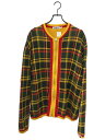 【中古】A BATHING APE◆カーディガン(薄手)/L/コットン/GRN/チェック【メンズウェア】