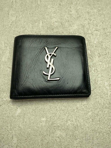 【中古】YVES SAINT LAURENT◆2つ折り財布/レザー/BLK/メンズ/453276【服飾雑貨他】 【中古】YVES SAINT LAURENT◆2つ折り財布/レザー/BLK/メンズ/453276【服飾雑貨他】