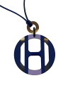 【中古】HERMES◆Hエキップ/ネックレス/ネイビー/トップ有/レディース【服飾雑貨他】