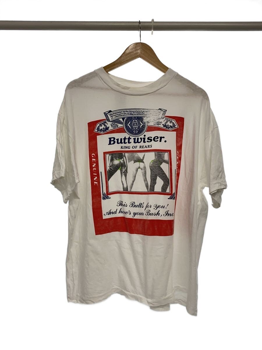 【中古】90s/ButtWiser/シングルステッチ/Tシャツ/XL/コットン/WHT//【メンズウェア】