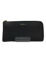 【中古】FURLA◆長財布/レザー/ブラ