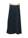 【中古】CLANE◆RANDOM FOLD PLEAT SKIRT/0/ポリエステル/NVY/無地/12109-6022【レディースウェア】