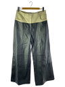 【中古】H&M◆×rokh/ツートーンレザーパンツ/ボトム/--/羊革/BLK【レディースウェア】