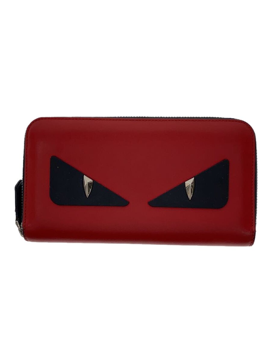 【中古】FENDI◆長財布/レザー/RED/メンズ【服飾雑貨他】