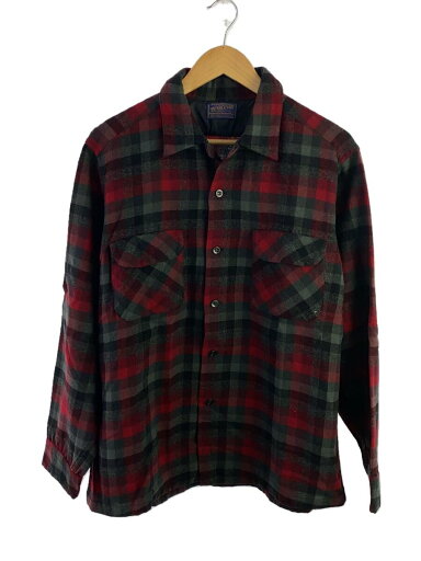 【中古】PENDLETON◆50s/ボードシャツ/L/ウール/RED/チェック//【メンズウェア】 【中古】PENDLETON◆50s/ボードシャツ/L/ウール/RED/チェック//【メンズウェア】