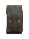 【中古】LOUIS VUITTON◆エテュイ・シガレット_モノグラム・キャンバス_BRW/--/BRW/総柄/メンズ【服飾雑貨他】