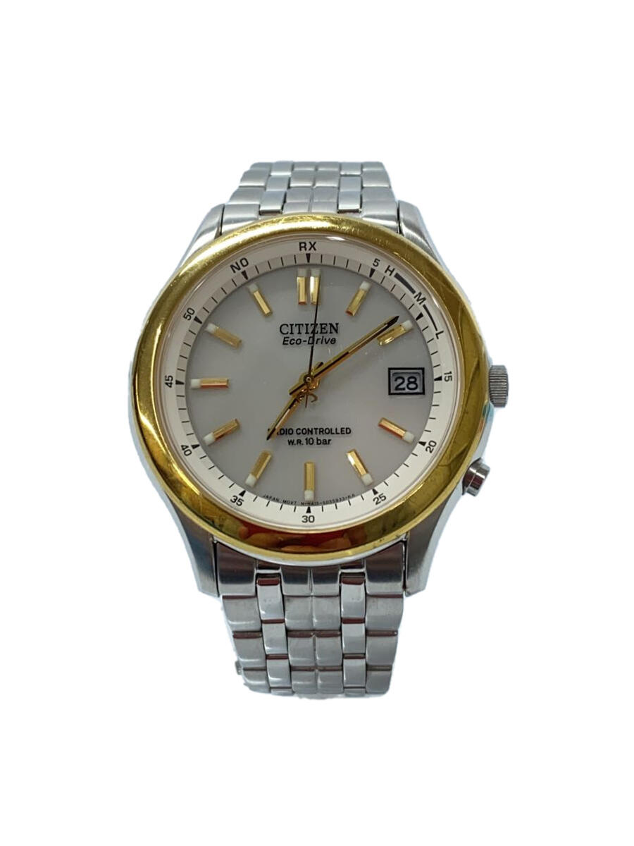 【中古】CITIZEN◆ソーラー腕時計/アナログ/ステンレス/WHT/SLV/H415-S033039【服飾雑貨他】