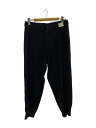 【中古】yohji yamamoto POUR HOMME◆サルエルパンツ/ボトム/M/コットン/ブラック/黒【メンズウェア】