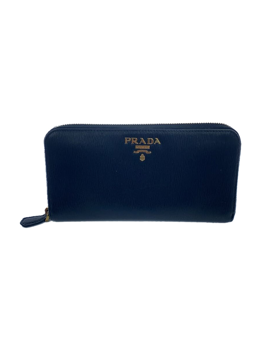 【中古】PRADA◆長財布/レザー/BLK/無地/レディース【服飾雑貨他】
