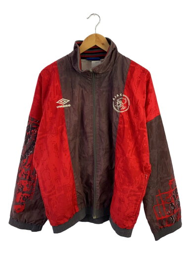 【中古】UMBRO◆ジャケット/M/ポリエステル/RED/総柄/uk9526/ajax/ファスナープル欠損//【メンズウェア】 【中古】UMBRO◆ジャケット/M/ポリエステル/RED/総柄/uk9526/ajax/ファスナープル欠損//【メンズウェア】