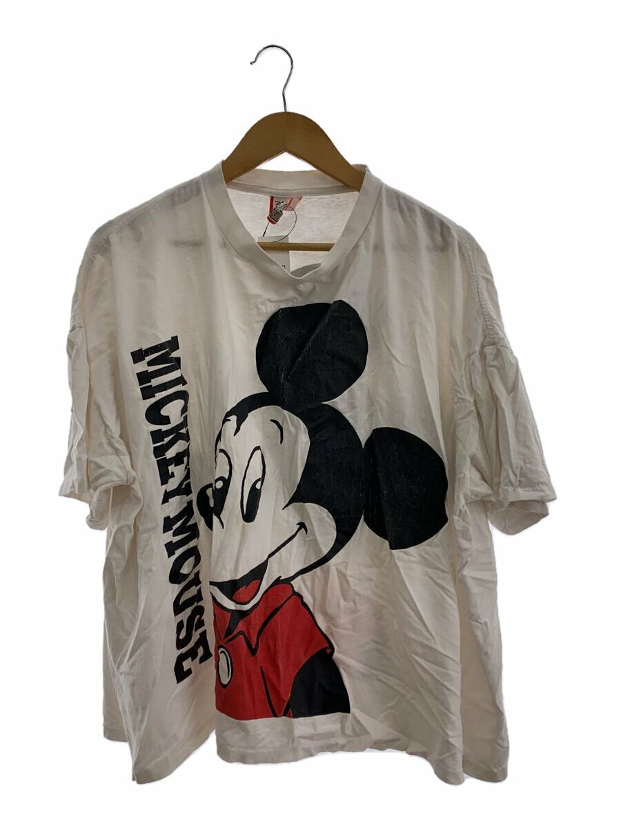 【中古】Disney VINTAGE◆Tシャツ/--/コットン/WHT/90s//【メンズウェア】