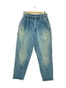 【中古】Dulcamara◆デニムオーバータックパンツ/デニムパンツ/ボトム/1/コットン/IDG/無地【メンズウェア】
