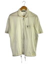 【中古】Salvatore Ferragamo◆ガンチーニジップ半袖シャツ/L/コットン/WHT【メンズウェア】