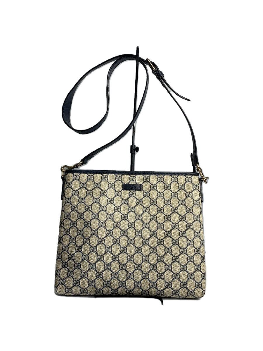 【中古】GUCCI◆ショルダーバッグ_GGプラス/PVC/NVY【バッグ】