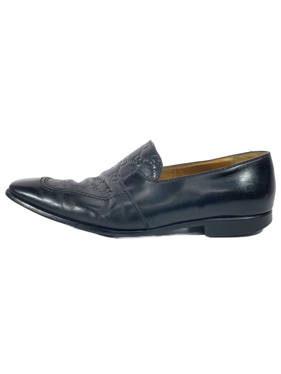 【中古】GUCCI◆ローファー/40/BLK/レザー【シューズ】