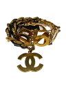 【中古】CHANEL◆ベルト/--/GLD/レディース/ヴィンテージ ココ チェーンベルト/金/黒//【服飾雑貨他】