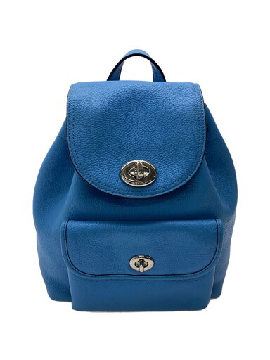 【中古】COACH◆ミニリュック/レザー/ブルー/37581【バッグ】 【中古】COACH◆ミニリュック/レザー/ブルー/37581【バッグ】