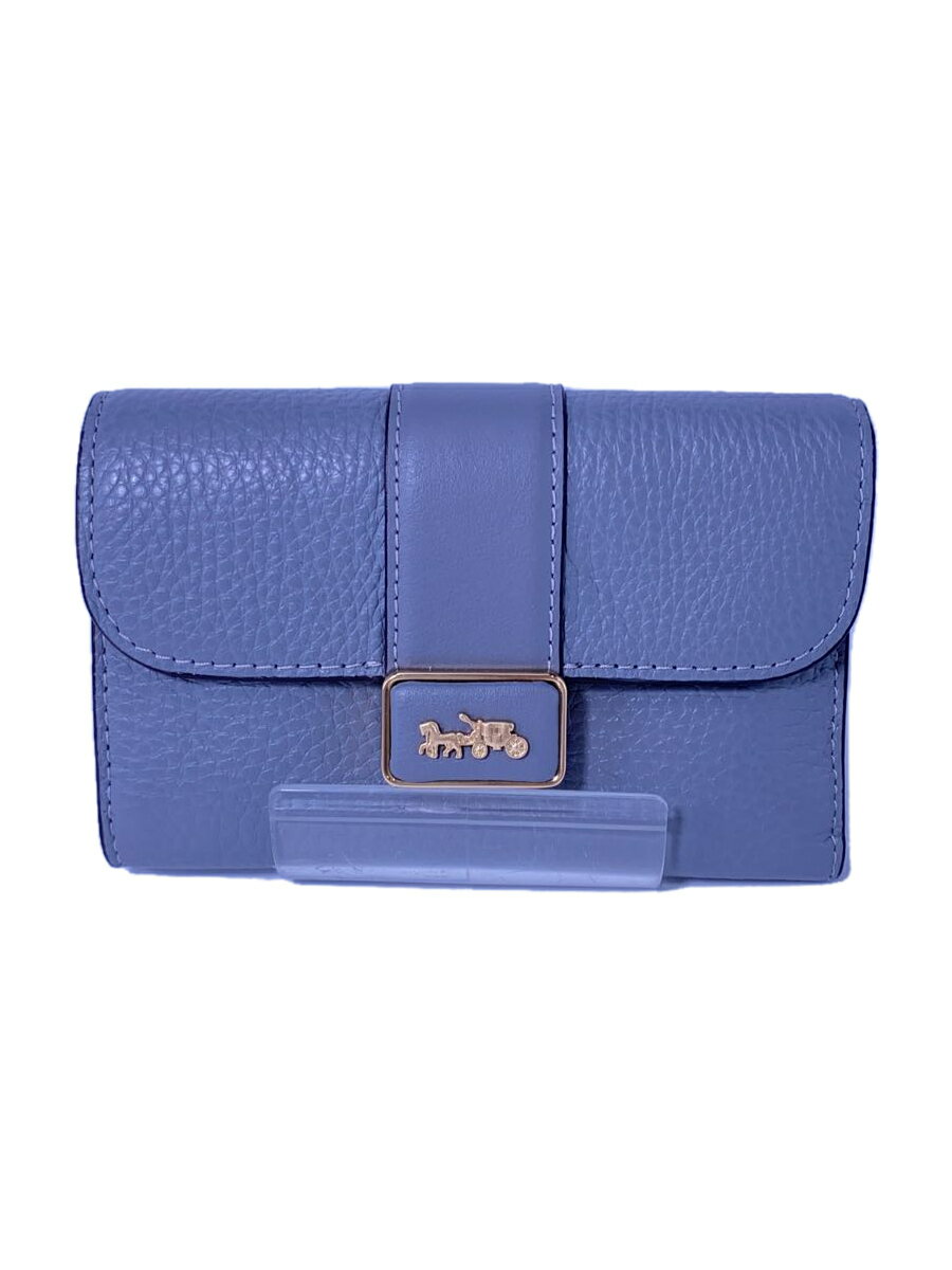 【中古】COACH◆2つ折り財布/レザー/GRY/レディース/CC059【服飾雑貨他】