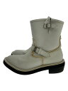 【中古】Roen◆エンジニアブーツ/41.5/WHT【シューズ】