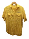 【中古】NAT NAST◆50s/ボーリングシャツ/半袖シャツ/16.5/レーヨン/YLW/無地//【メンズウェア】