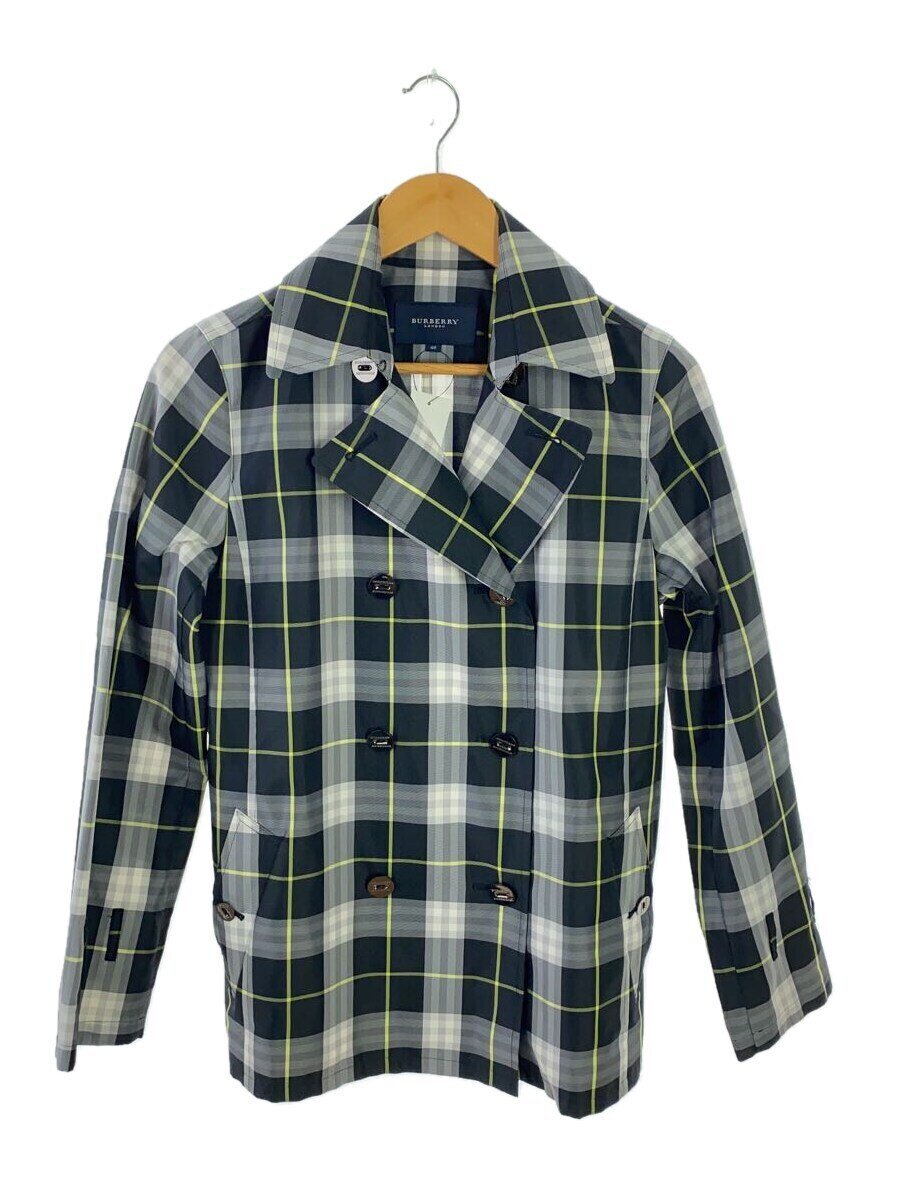 【中古】BURBERRY LONDON◆トレンチコート/40/ナイロン/GRY/チェック/FCA85-041-10/ボタン剥げ有り//【レディースウェア】